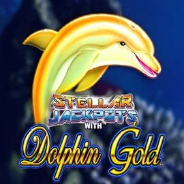 Dolphin Gold with Stellar Jackpots slot logo by Lightning Box Game at Duffspin Casino
